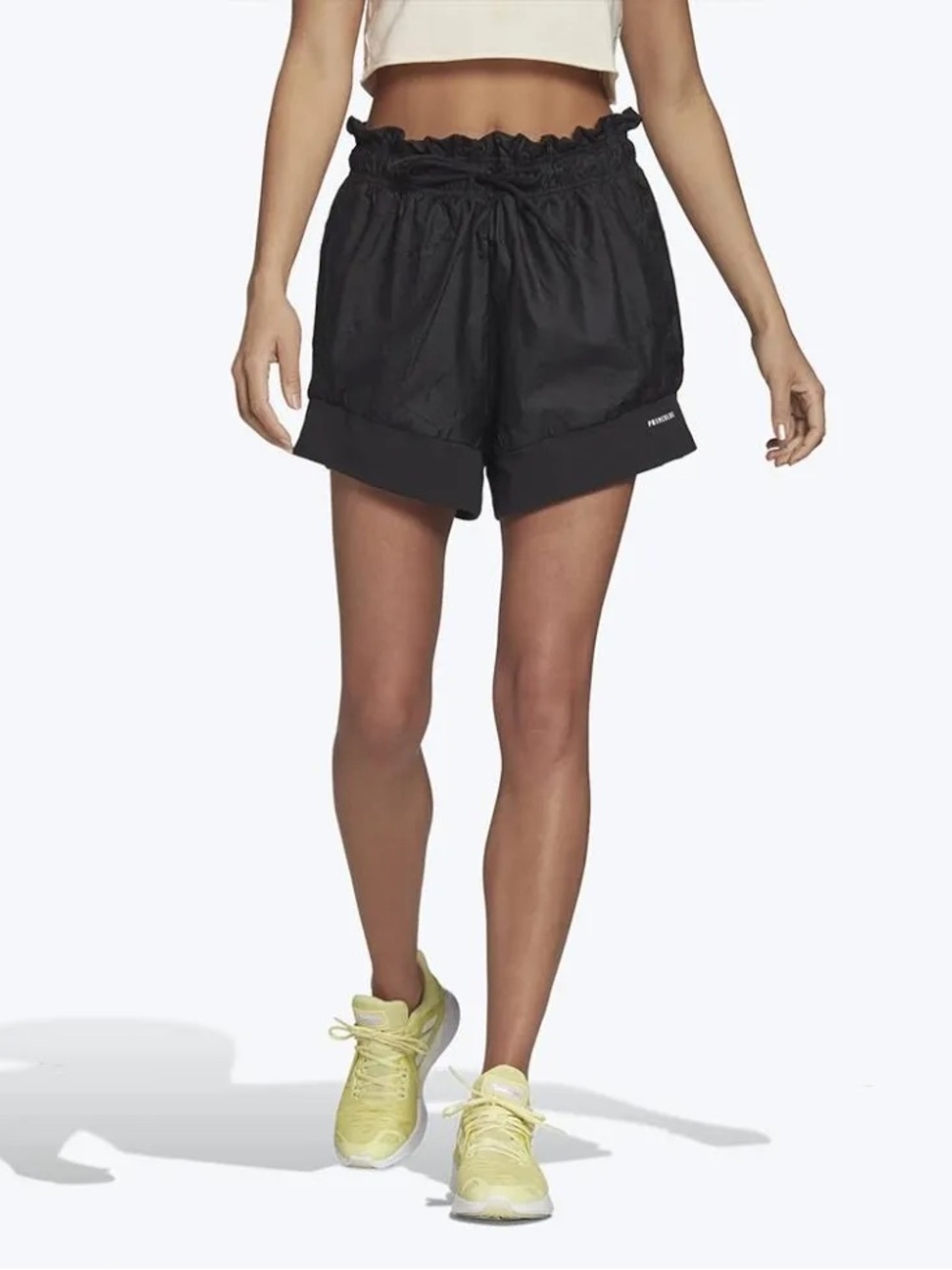 Adidas Primeblue Training Shorts Women's crinkled texture shorts Black Large